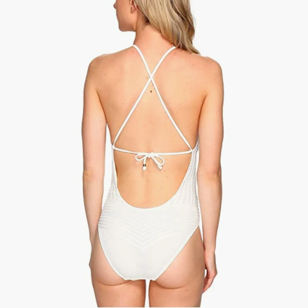 Polo Ralph Lauren Sahara Crochet Plunge X-Back Swim One-Piece Size S NWT - Picture 9 of 9